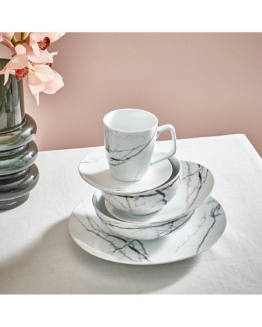Tasse et soucoupe marbre Ø 9cm - Set de 4