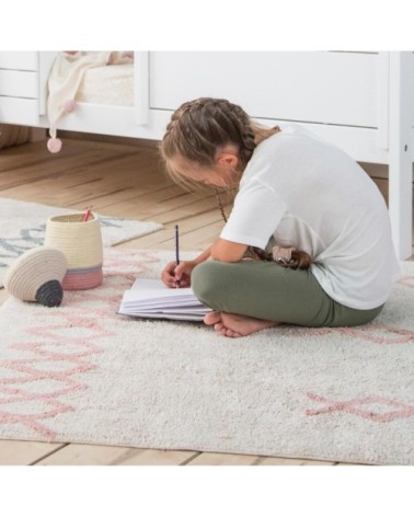 Tapis coton lavable vintage nude 170x240cm