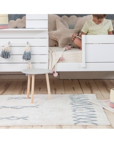 Tapis coton lavable vintage bleu 170x240cm