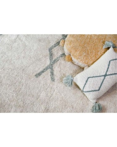 Tapis coton lavable vintage bleu 170x240cm