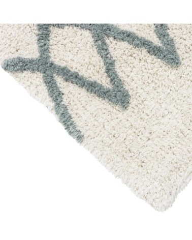 Tapis coton lavable vintage bleu 170x240cm