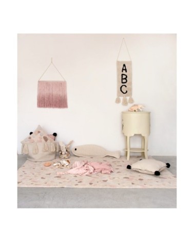 Tapis lavable en coton beige 140x200