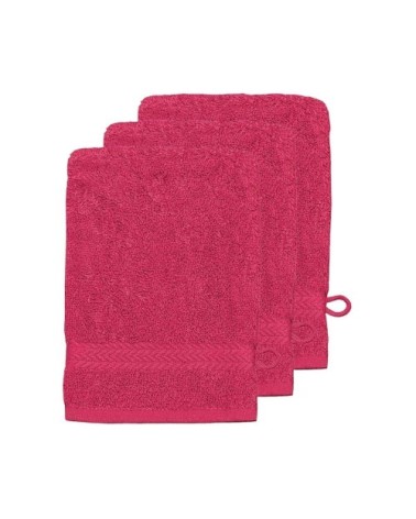 Lot de 3 gants de toilette 550gr/m²  rose indien 16x22 cm