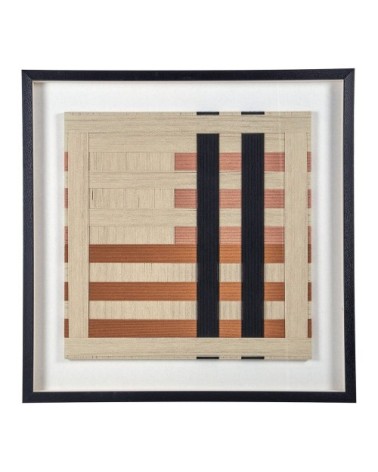 Décoration murale en corde de coton - beige, marron et noir