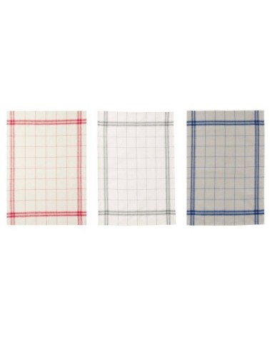 Lot de 3 Torchons en lin multicolore 50x75