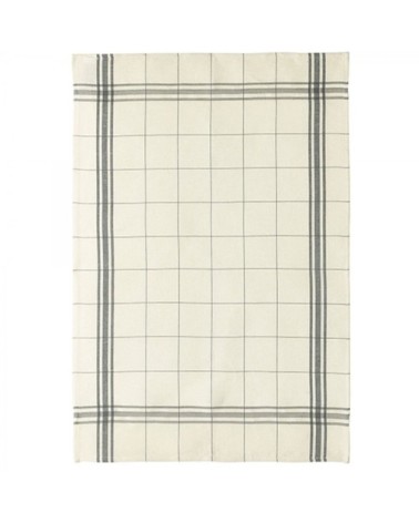 Torchon en lin et coton gris 50x75