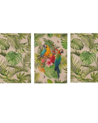 Lot de 3 Torchons jungle en lin 50x75
