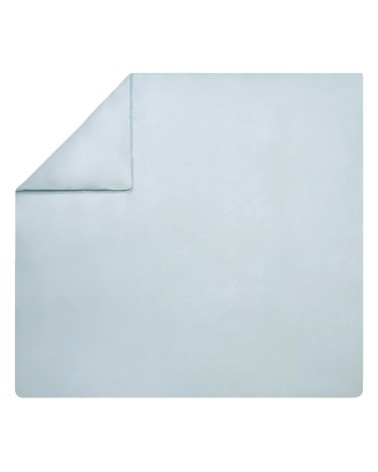 Housse de couette unie en percale de coton bleu 240x220