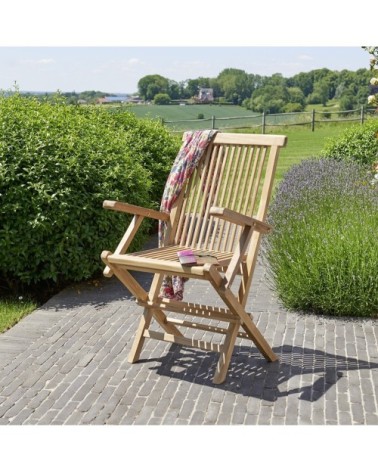 Fauteuil de jardin en teck massif pliant