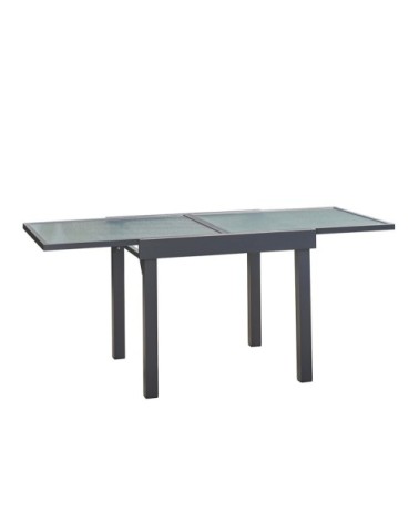 Table de jardin en aluminium extensible gris 4/8 pers.