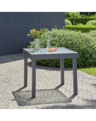 Table de jardin en aluminium extensible gris 4/8 pers.