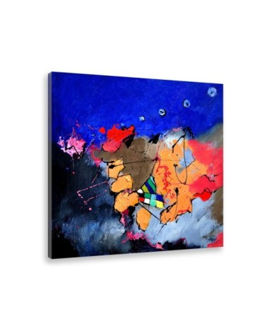 Tableau abstrait jeu de couleurs toile imprimée 80x80cm