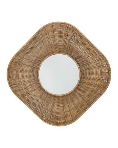 Miroir en rotin et métal - h. 100 cm