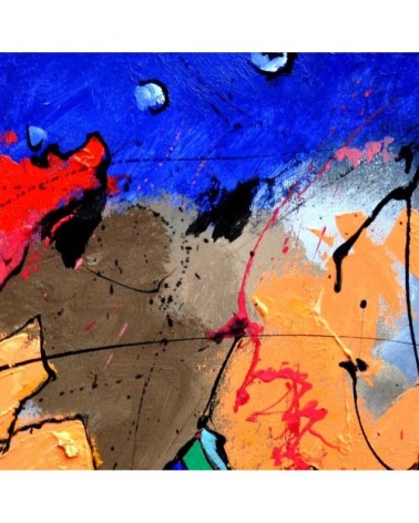 Tableau abstrait jeu de couleurs toile imprimée 80x80cm