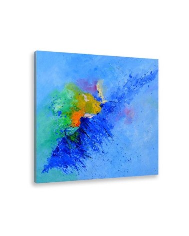 Tableau art abstrait vague de bleu toile imprimée 60x60cm