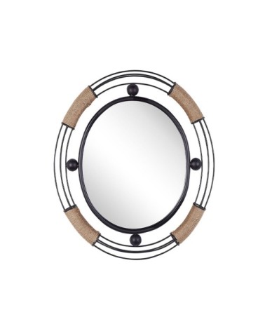 Miroir en métal noir 55x50