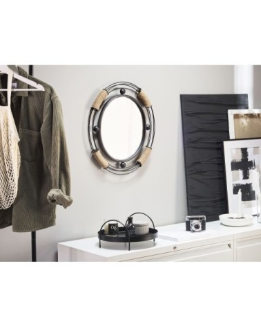 Miroir en métal noir 55x50