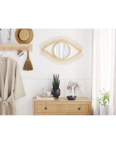 Miroir en bois solide bois clair 48x79