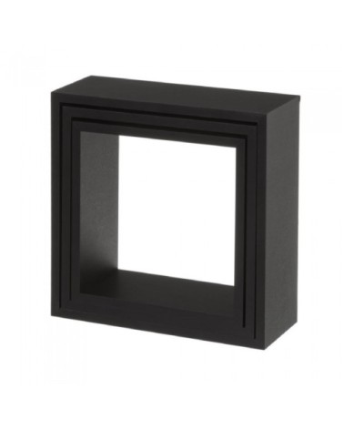 Set de 3 étagères murales en bois MDF noir 30x30x11,7cm