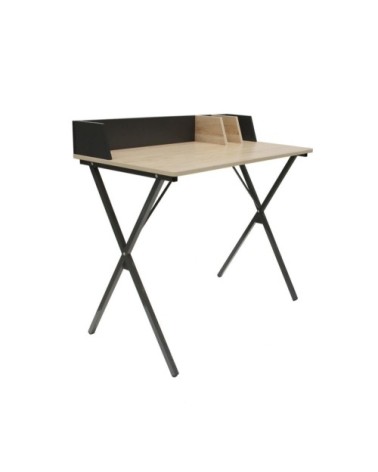 Bureau en métal avec séparateurs - L90cm - noir et beige