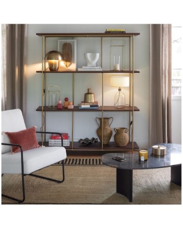 Fauteuil en bouclette et métal - crème