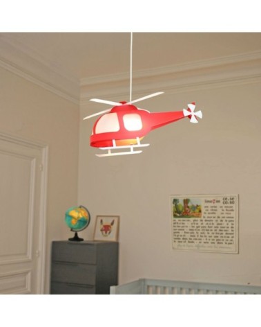 Suspension enfants Hélicoptère Rouge 53cm
