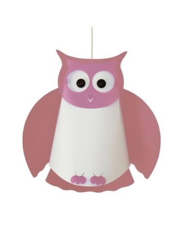 Suspension enfants Hibou Rose 38cm