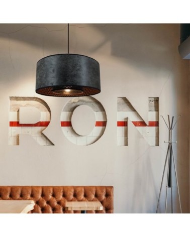 Suspension simili cuir/métal D38cm