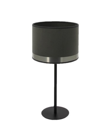 Lampe à poser velours/laiton/métal H40cm