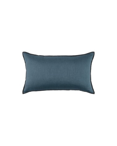 Housse de coussin en lin bleu 28x47 cm