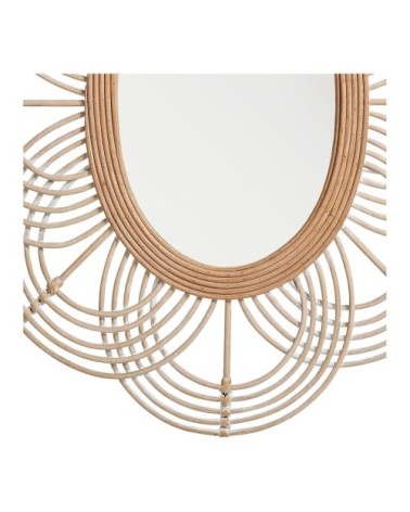 Miroir en rotin - diam. 80 x 61 cm