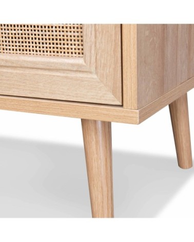 Meuble tv en cannage 2 niveaux 120x39x56.5cm