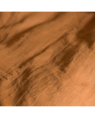 Taie d'oreiller en lin lavé caramel 65 X 65