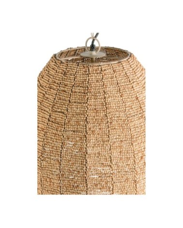 Suspension en perles en bois - naturel et doré - ø 47 cm