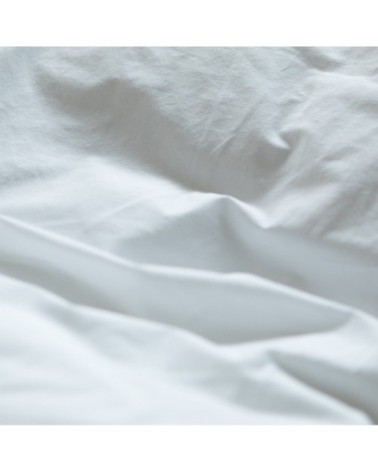 Drap-housse en coton lavé blanc 160x200