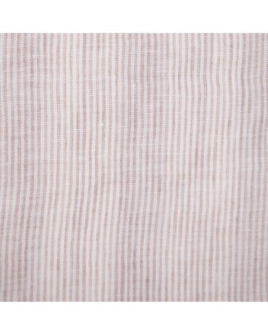 Serviette en lin lavé fines rayures rose/crème 45x45