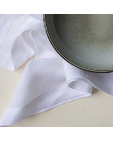 Serviette en lin lavé blanc 45x45