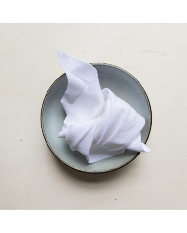 Serviette en lin lavé blanc 45x45