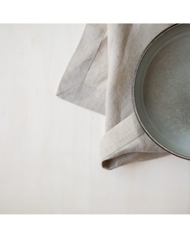 Serviette en lin lavé beige foncé 45x45