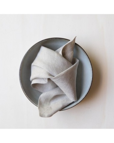 Serviette en lin lavé beige foncé 45x45