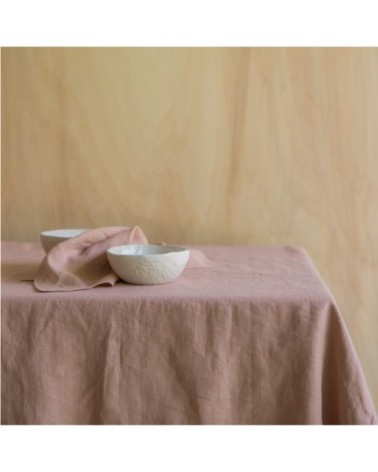 Serviette en lin lavé rose 45x45