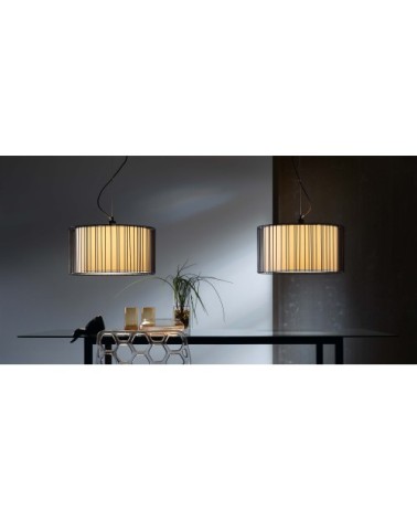 Suspension acier abat-jour blanc