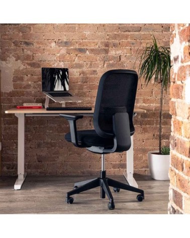 Fauteuil de bureau noir ergonomique réglable avec accoudoirs