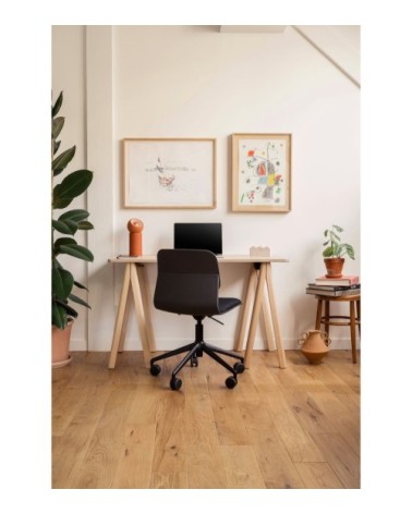 Bureau démontable pieds en bois et plateau aspect chêne 130x70cm