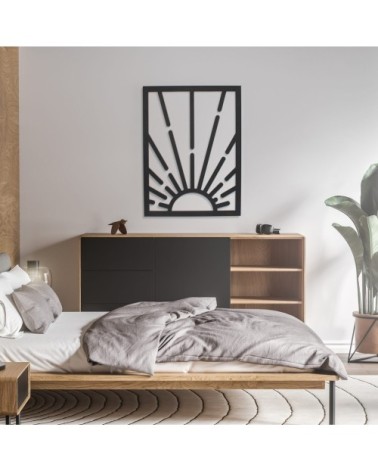 Tableau en bois noir sunset 59,5x79,8cm