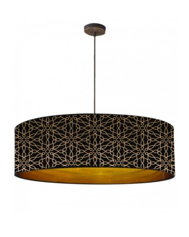 Suspension doré imprimé noir et or Kiara Ø 65 x H 28