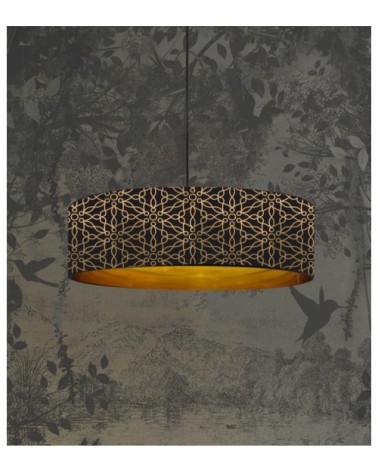 Suspension doré imprimé noir et or Kiara Ø 65 x H 28