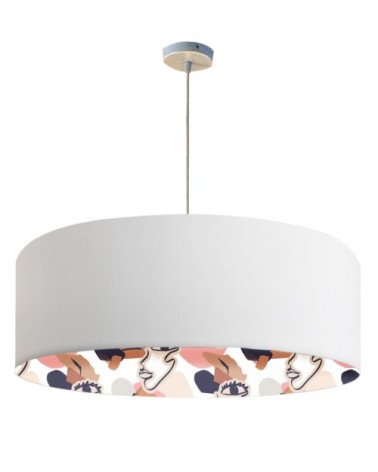 Suspension imprimée intérieur art déco blanc Ø 65 x H 28