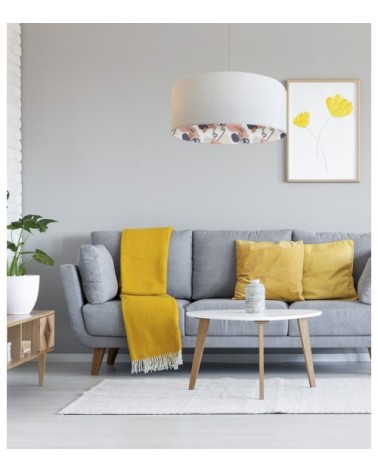 Suspension imprimée intérieur art déco blanc Ø 65 x H 28