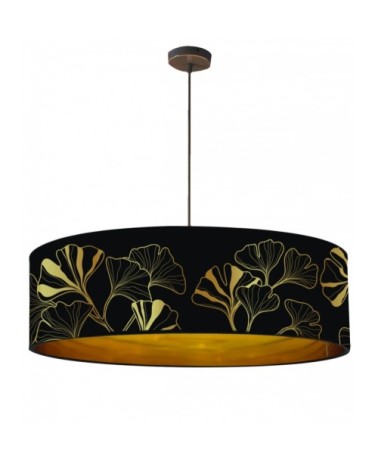 Suspension doré imprimé noir et or Iris Ø 65 x H 28
